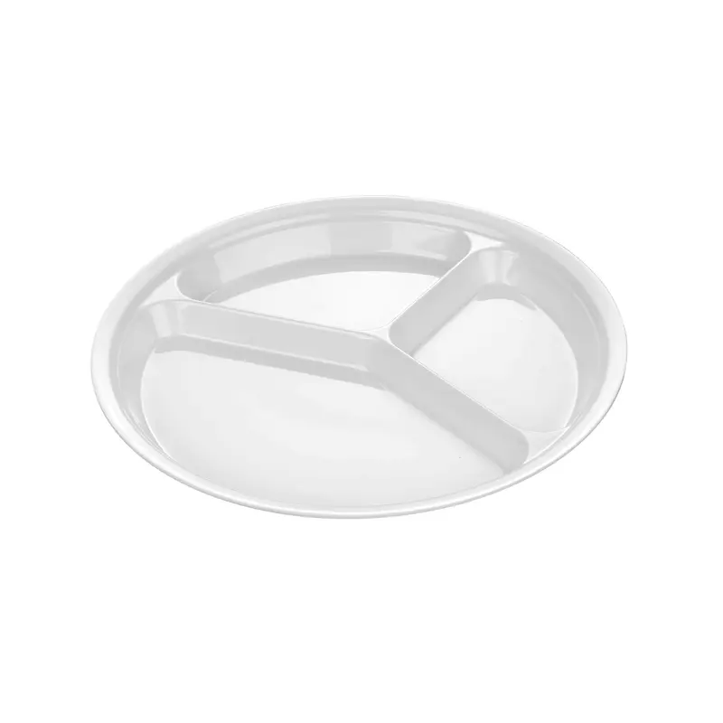 PIATTO 3 SCOMPARTI MELAMINA BIANCO CM 27,6